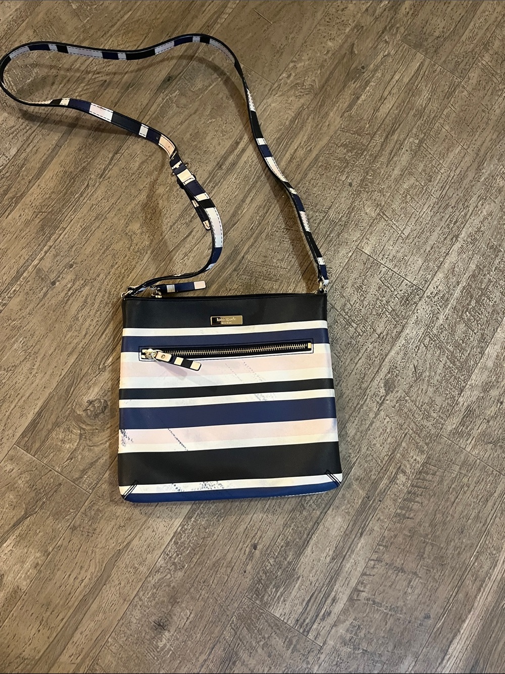 Kate spede Striped Crossbody Bag - Navy, White &pink